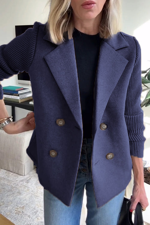 Clarissa | Timeless Knit-Sleeve Blazer
