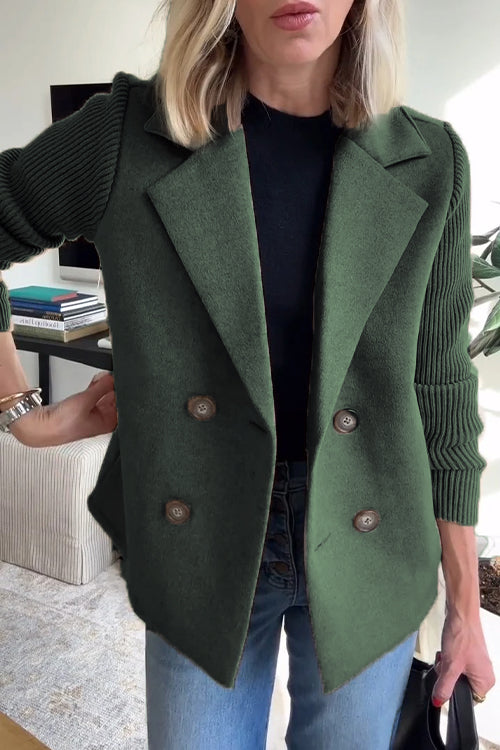 Clarissa | Timeless Knit-Sleeve Blazer