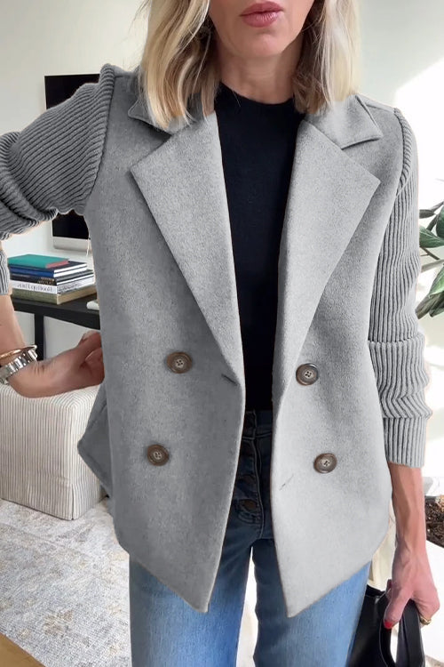 Clarissa | Timeless Knit-Sleeve Blazer