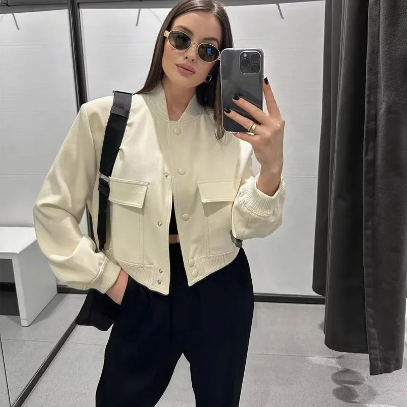 IVY I Stylish White Bomber Jacket