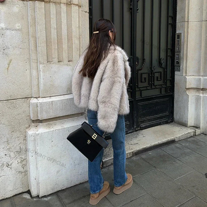 FAY I Chic Street Faux Fur Jacket