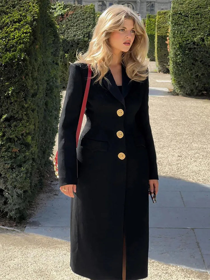 SIENNA I Elegant Winter Coat with Lapel Button