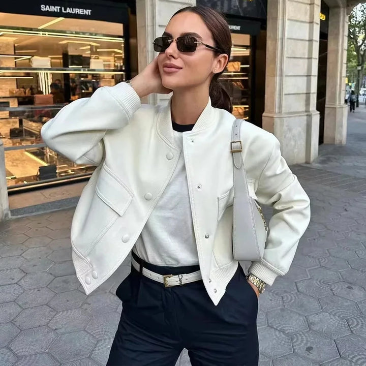 IVY I Stylish White Bomber Jacket