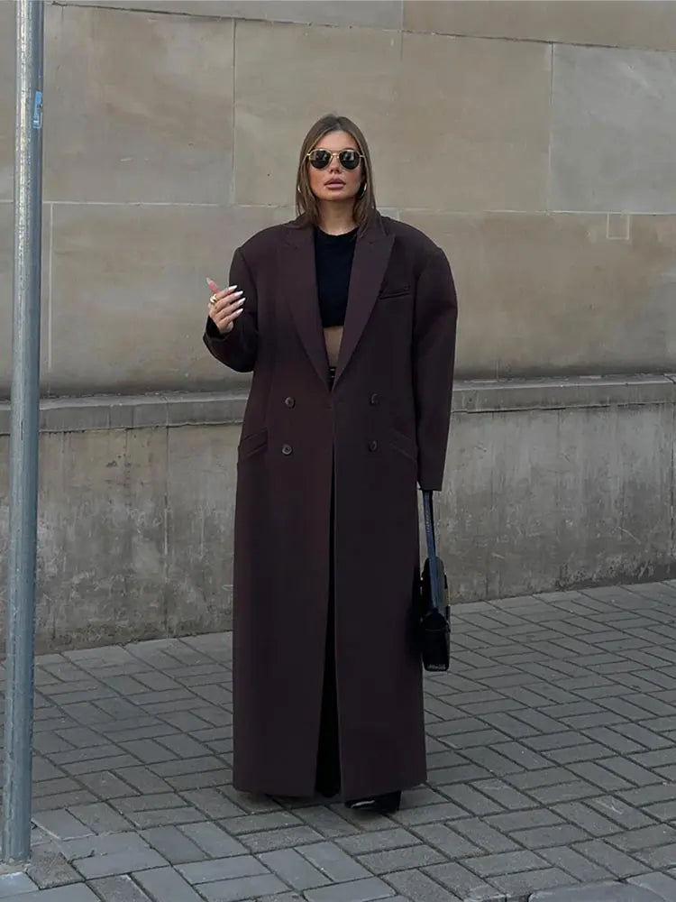 JULIA I Chic Double-Breasted Woolen Overcoat