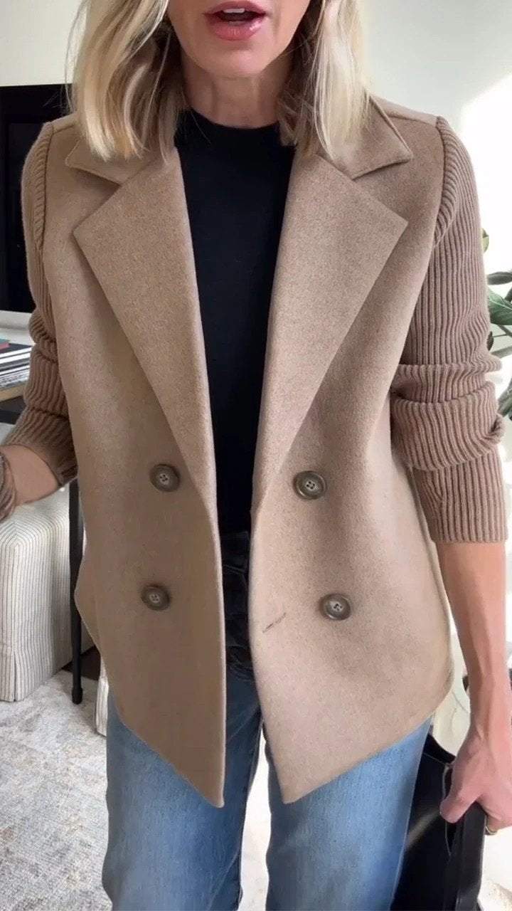 Clarissa | Timeless Knit-Sleeve Blazer