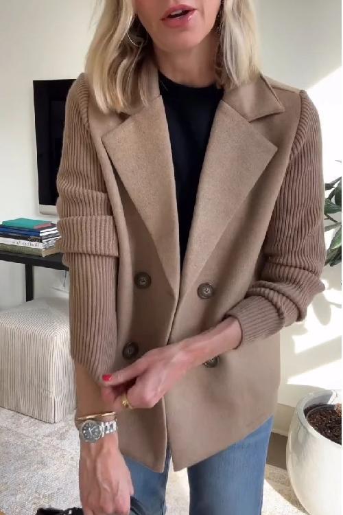 Clarissa | Timeless Knit-Sleeve Blazer